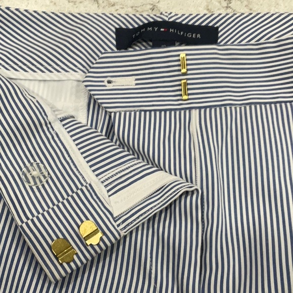 TOMMY HILFIGER white ankle pants with and white stripes size 10 - Picture 8 of 14